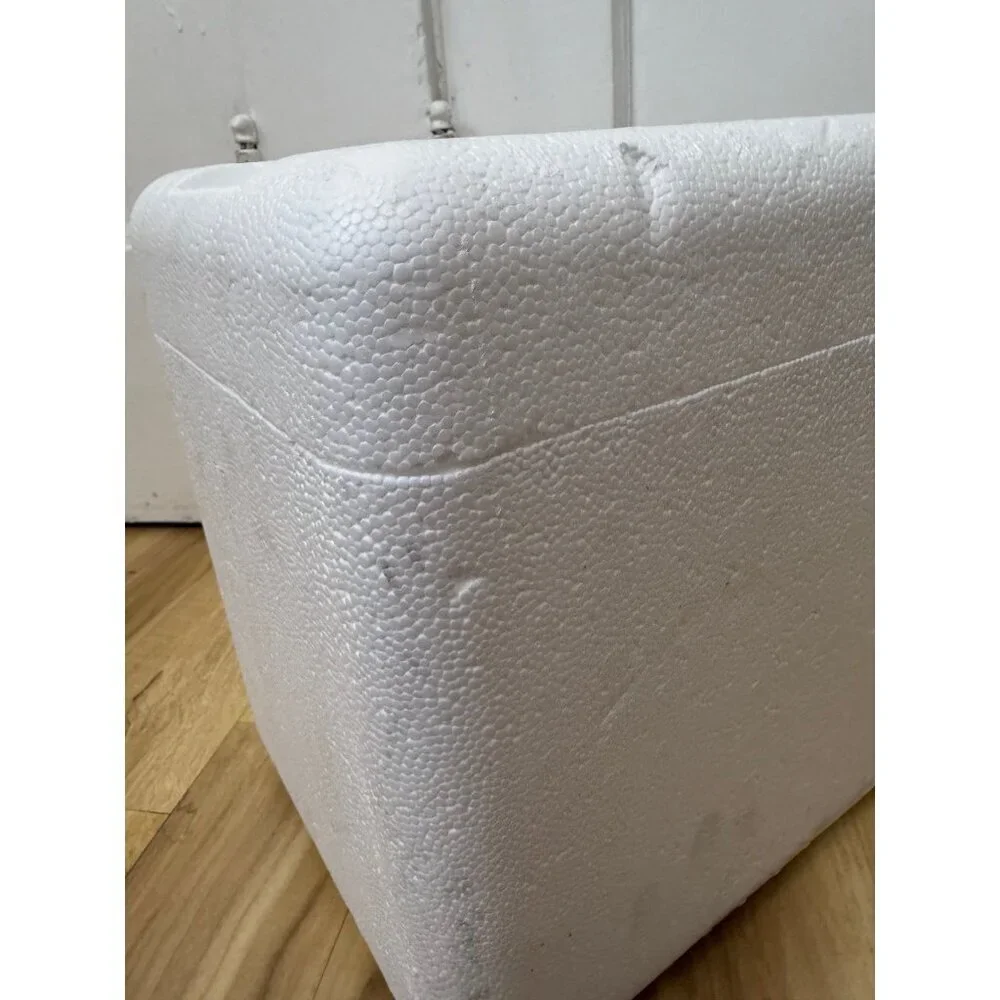 Small White Styrofoam Insulated Cooler Box with Lid
